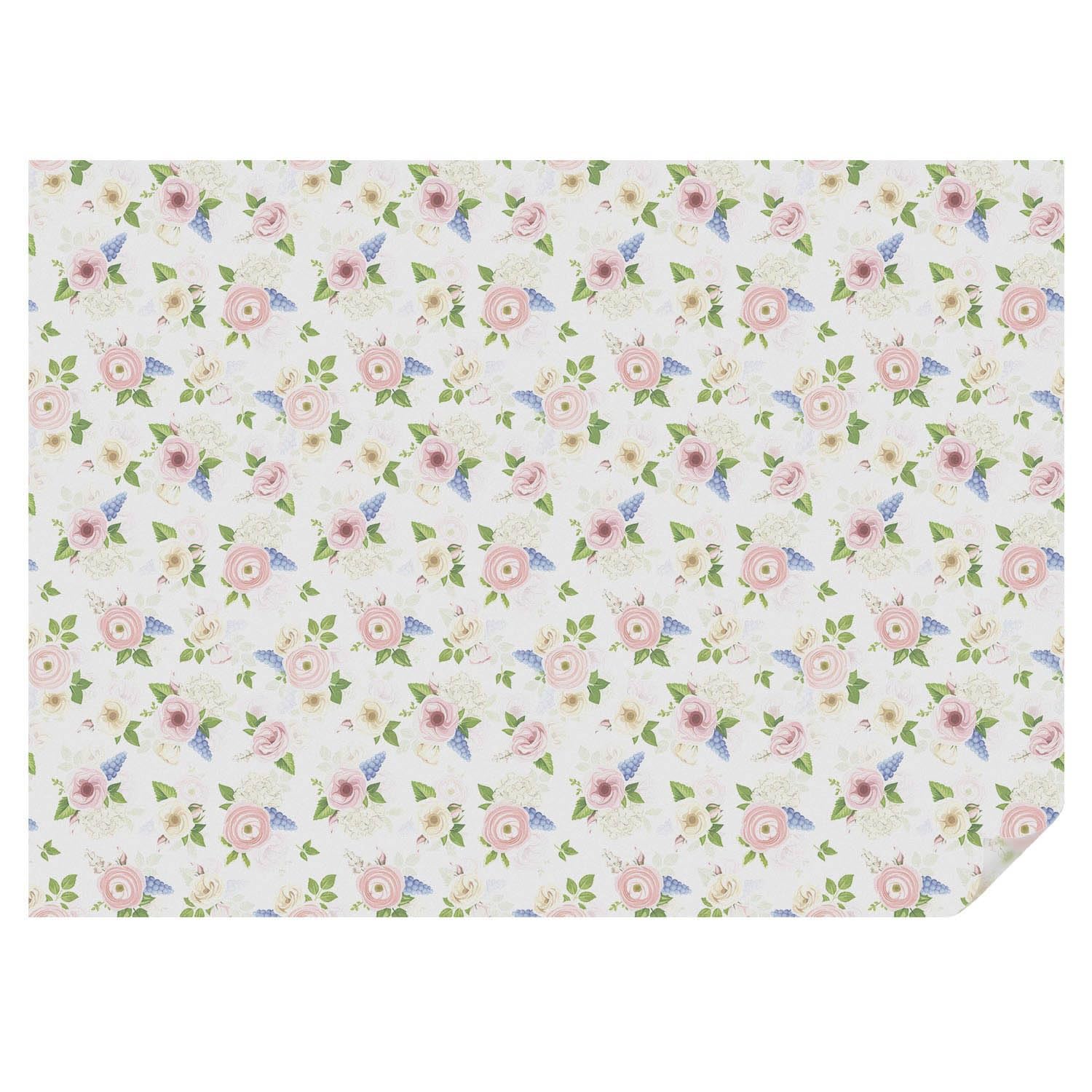 Film vitrail 200x146 cm autocollant imprimé avec motif floral décoratif