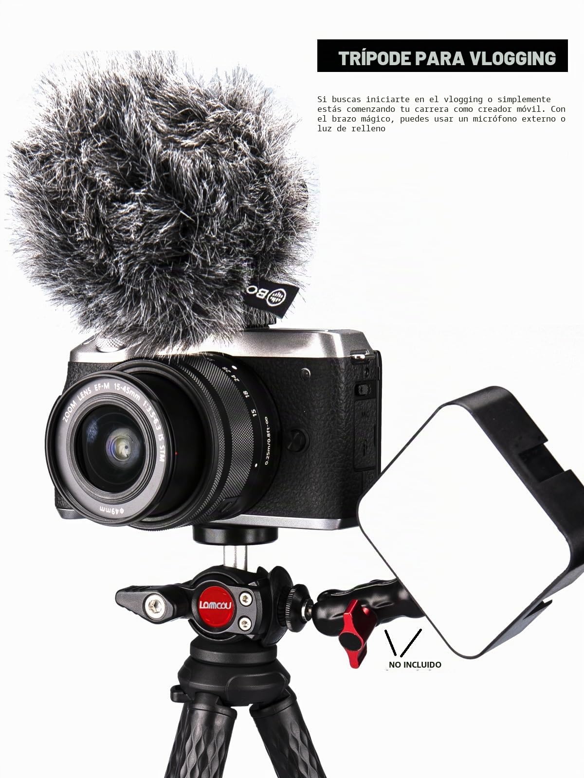 Lammcou Tripode Movil Flexible, Trípode de Gorila Pulpo Camara Pequeño, Tripode Camara Deportiva & XXL Teléfono Pinza Adaptador, Vertical Octopus Tripod for Mobil