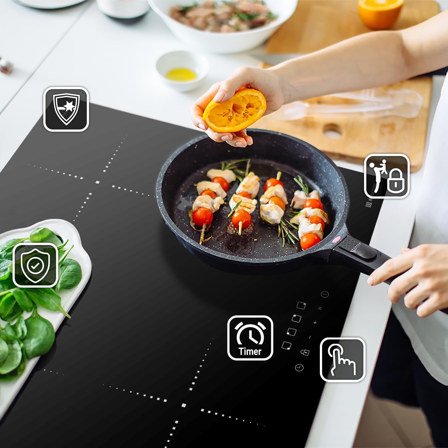 KKT KOLBE Autarkes zestaw kuchenek, 60 cm, piekarnik do zabudowy BO8805SS | 59 cm płyta indukcyjna IH85900RL | grill | gorące powietrze | automatyczny timer | podwójne przeszklenie chroniące przed