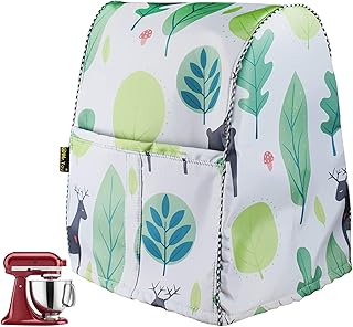Copertura per KitchenAid Robot da Cucina,Custodia per Robot da Cucina KitchenAid con la borsa dell'organizzatore Strato interno più velluto(Adatto per 4.5-7.5 Litri, verde foresta)