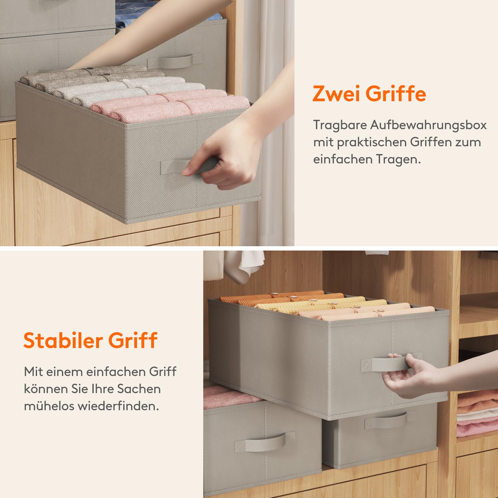 Lifewit 6 Set Schubladen Organizer Kleidung, Aufbewahrungsbox Jeans Ordner für Kleiderschrank mit 6 Trenner, Faltbare Schrank Organizer 42 x 27 x 17 cm/16x10x7'' für Hosen T-Shirts Pullover Leggings