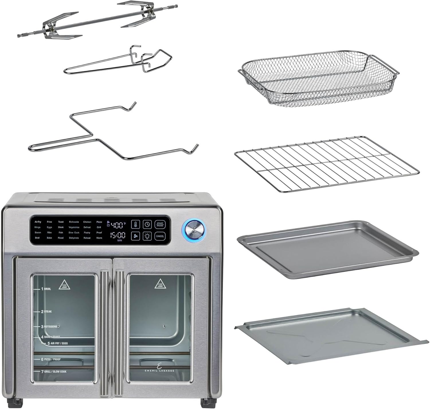 Versatile Culinary Powerhouse: Emeril Lagasse 24-in-1 French Door Air Fryer Toaster...