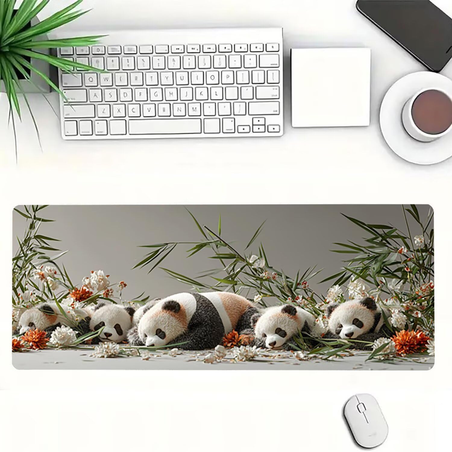 Podkładka pod mysz do gier XXL Panda Anime, podkładka pod mysz XXL 1600 x 800 x 3 mm, podkładka pod mysz matowa, bardzo duża z tkaniny, antypoślizgowa podstawa, dla graczy, osobista -43005