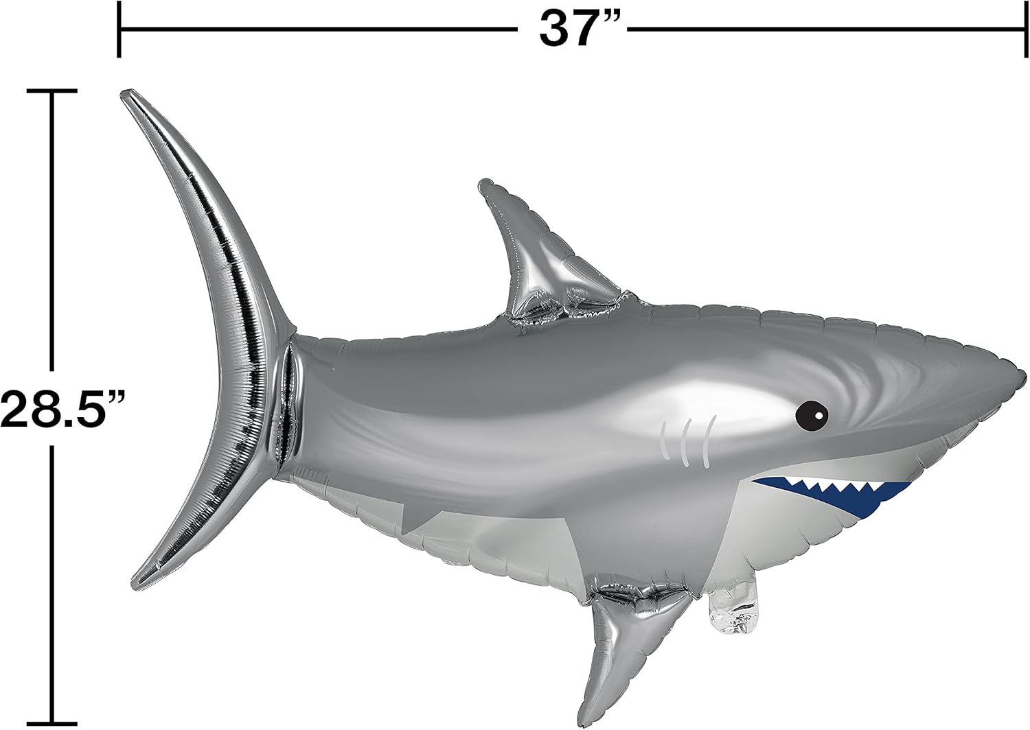 Shark Party Shaped Mylar Balloon, 3 ct
