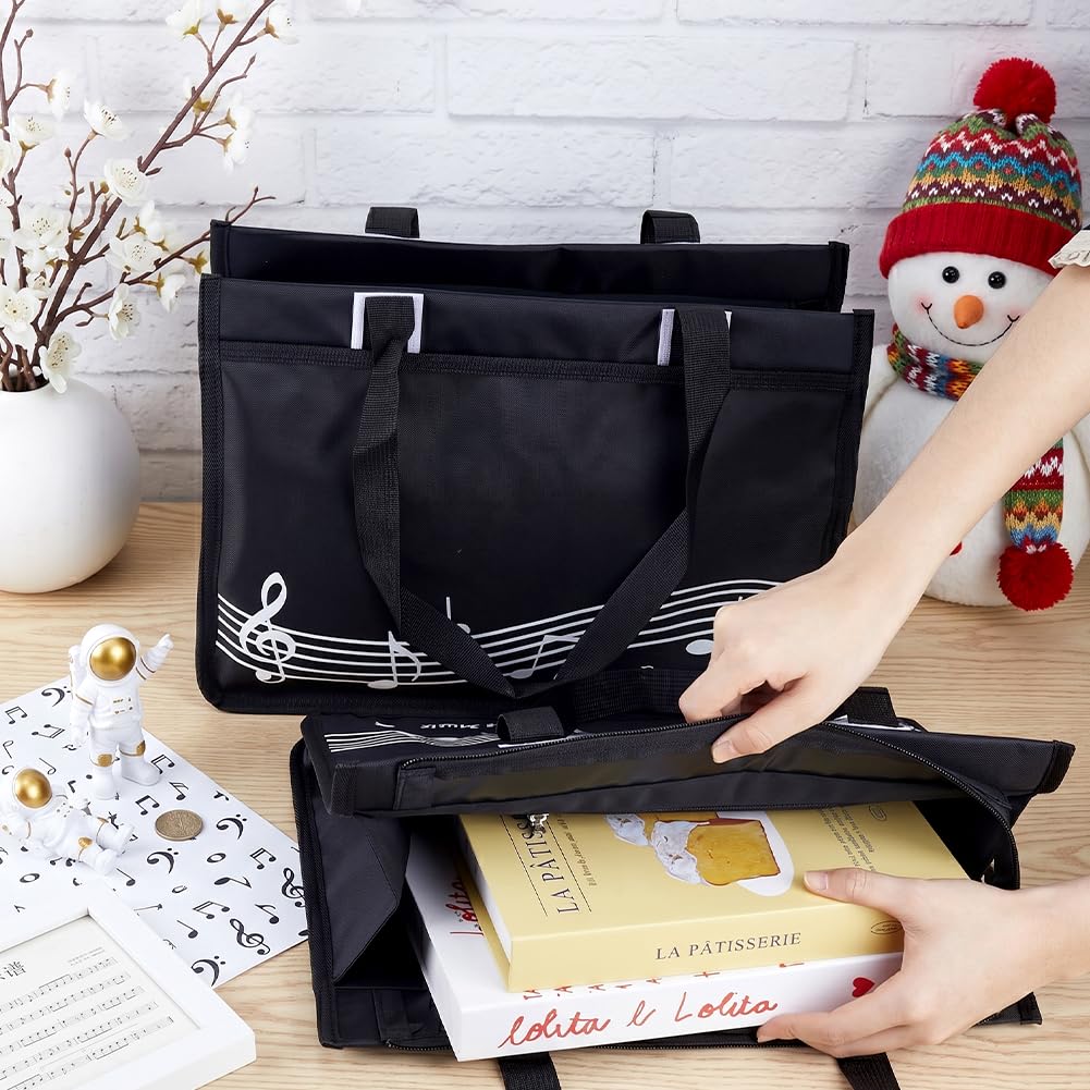 MAYJOYDIY 2 bolsas de mano de tela Oxford impermeables con asas para profesores de música, estudiantes, regalos para músicos