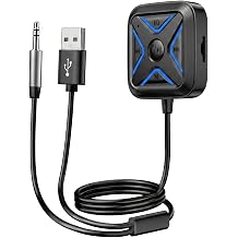 Bluetooth 5.3 Aux Car Adapter with Noise Cancellation, Multifunction Button