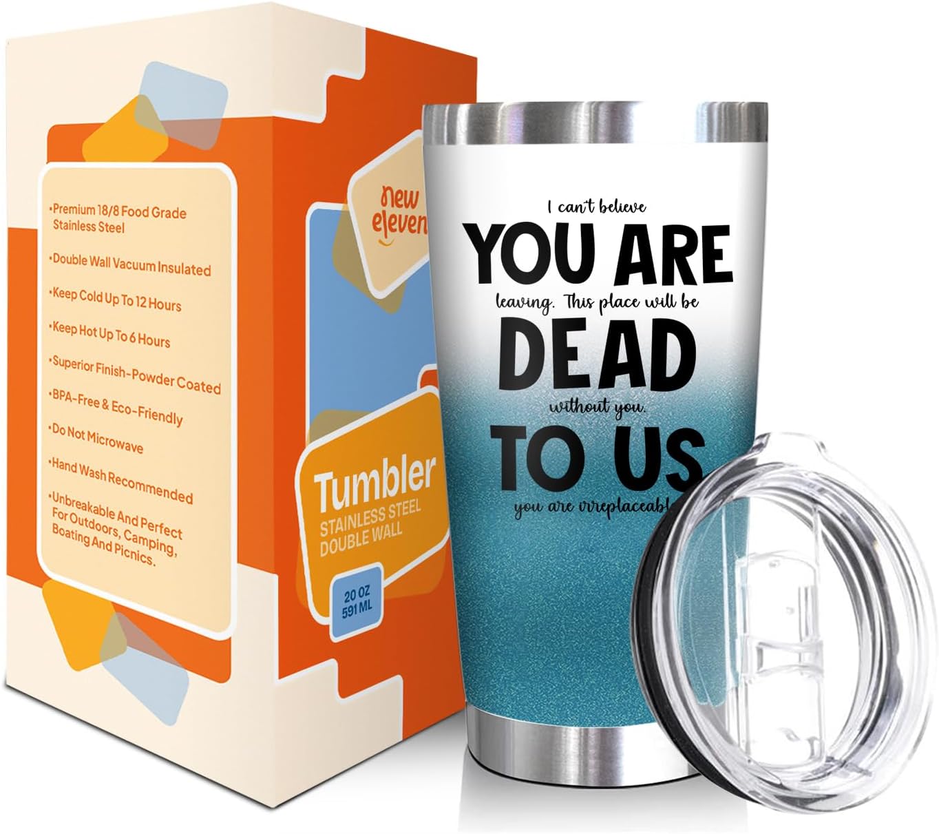 NewEleven Coworker Leaving Gifts - Farewell Gifts, Going Away Gift For Coworker - New Job Gift, Goodbye, Good Luck, Presents For Coworkers, Friends, Boss, Men, Women - 20 Oz Tumbler - Image 2