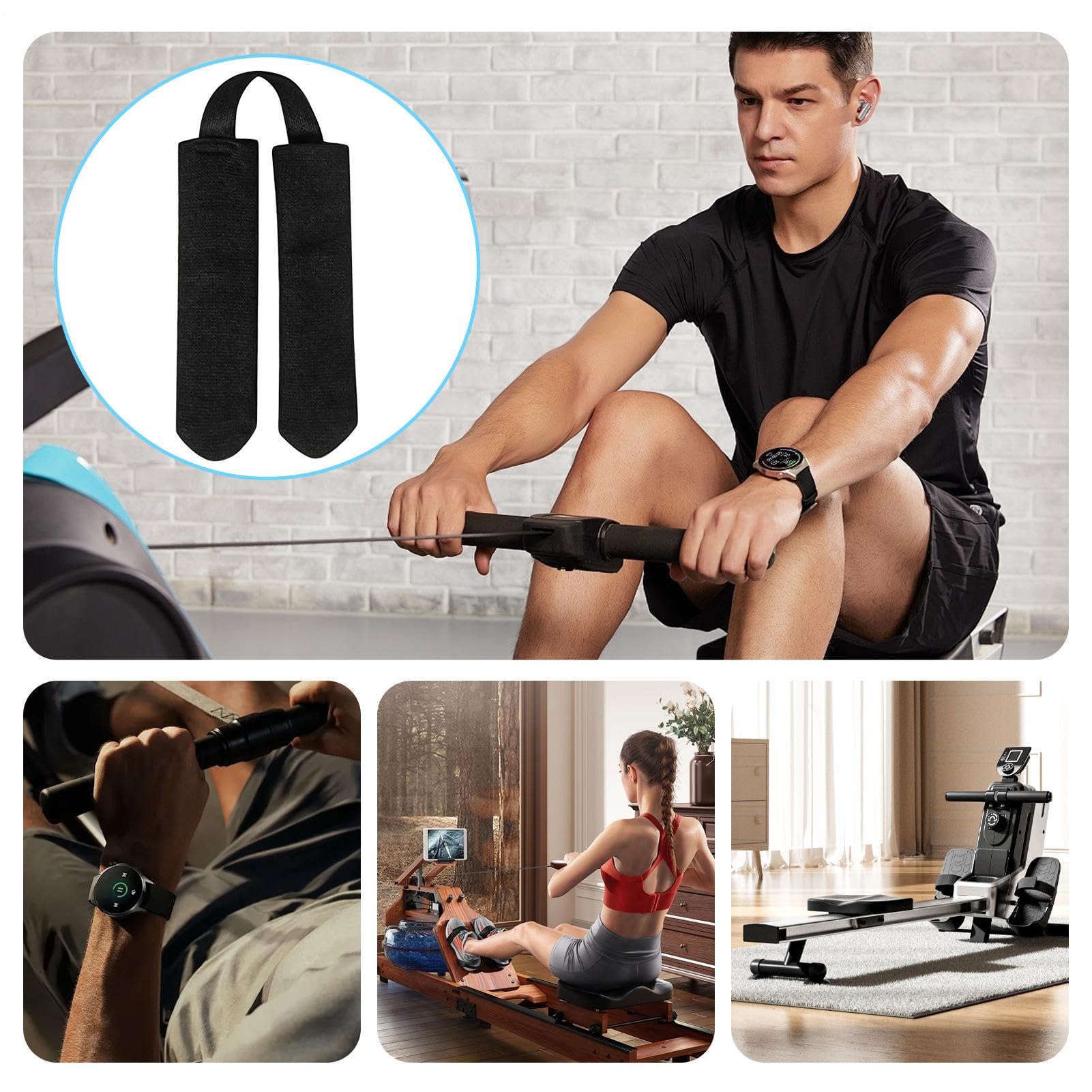 Rudergerät-Griffhülle – Weiches Rudergerät-Griffpolster, Rutschfestes, Gepolstertes, Schweißabsorbierendes Material, Einfache Installation | Übungszubehör Für Fitnessstudio-Fitness-Athleten, Indoor-Tr