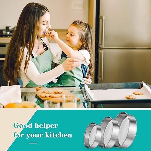 Miniatura 7 de Patelai 3 piezas de tamiz redondo de harina de acero inoxidable para hornear decorar pasteles, pasteles, pasteles, cupcakes (malla 60 de 6 pulgadas