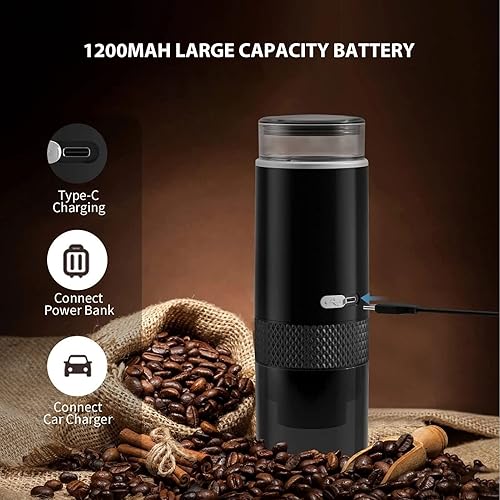 Miniatura 7 de AUNMAS Cafetera portátil de viaje, cafetera de café de mano para automóvil, funciona manualmente para acampar, senderismo, máquina de café espresso