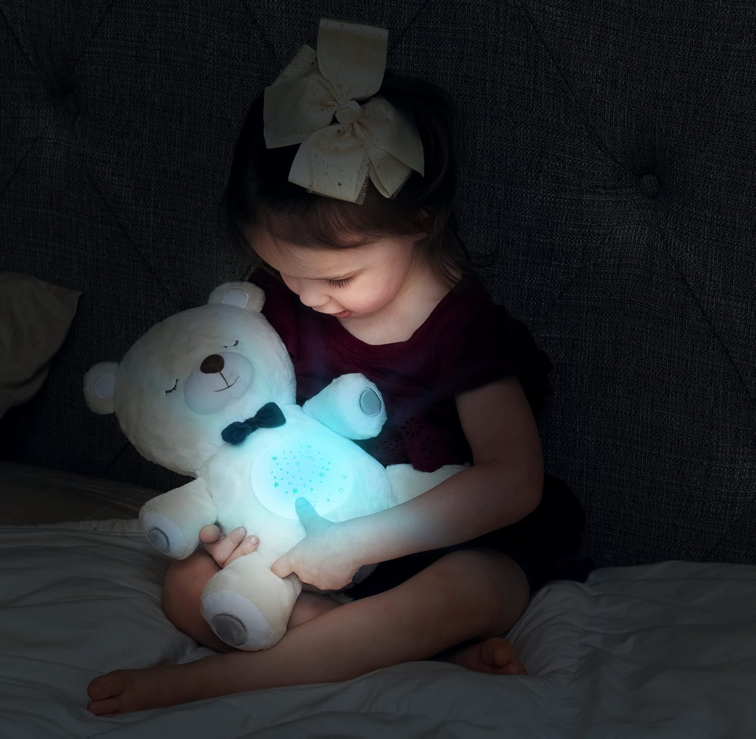 Lumipets Sound Soother Machine: 10 Relaxing Sounds, Whtie Noise, Night Light, Timer, and Portable Design for Peaceful Sleep, Baby Calming, and Stress Relief, Lullaby Bear