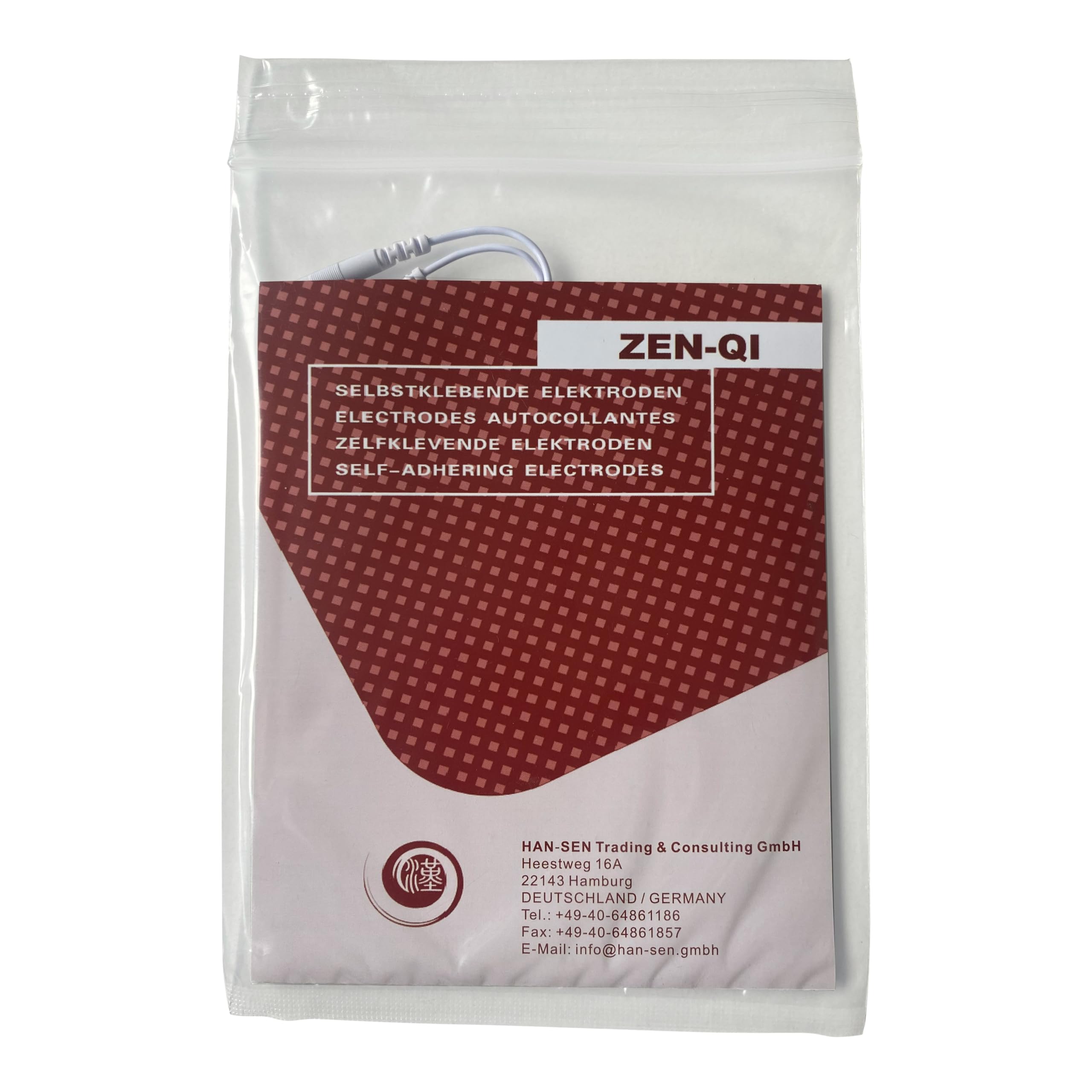 50 Stück selbstklebende Elektroden von der Marke ZEN-QI, 80x130 mm. Wiederverwendbar. Für TENS TIMS EMS Reizstrom-Geräte mit 2 mm-Stecker-Anschluss.