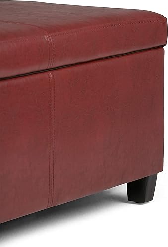 Miniatura 95 de Otomana rectangular de almacenamiento de cuero sintético Simpli Home Avalon., Cuero, Marrón Azul,Marrón Chocolate,Cloud gris,Gris oscuro,Azul