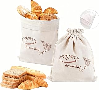 2 Stück Brotbeutel Leinen Mit TPU-Innenfutter Zur Frischhaltung, 40x30 cm Brotbeutel Aufbewahrung Frischhalten, Bleichmittelfrei & Wiederverwendbar