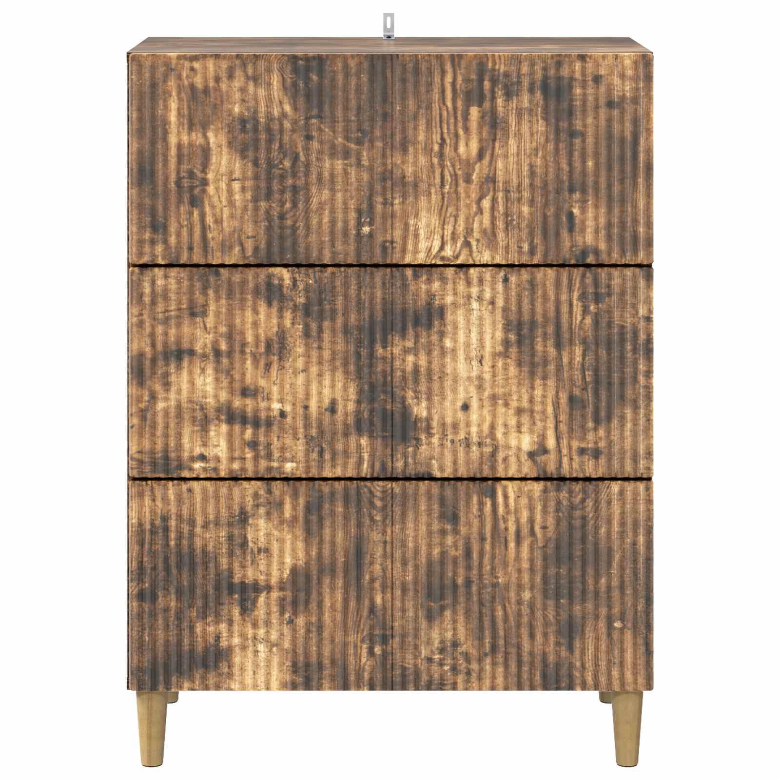 Szafa z szufladami, dąb wędzony, materiał drewnopochodny, 66 x 34,5 x 90 cm, z 3 szufladami i dużą ilością miejsca do przechowywania, do biura, korytarza, piwnicy, garażu, porządku i