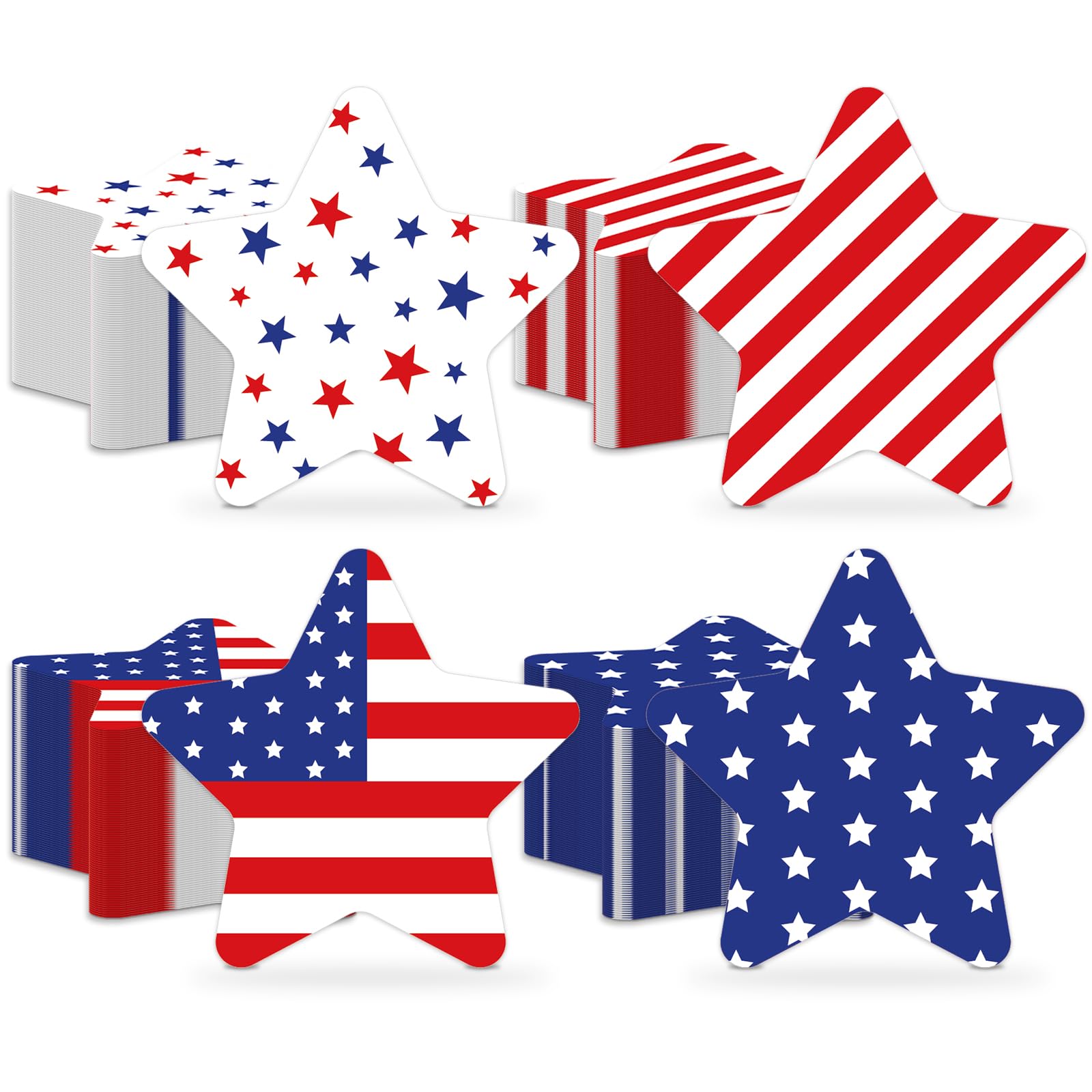 50Pcs 4th of July Patriotic Cocktail Paper Napkins American Flag Star Shaped Disposable Napkin for Veterans Day Red Blue Merica Decor for Independence