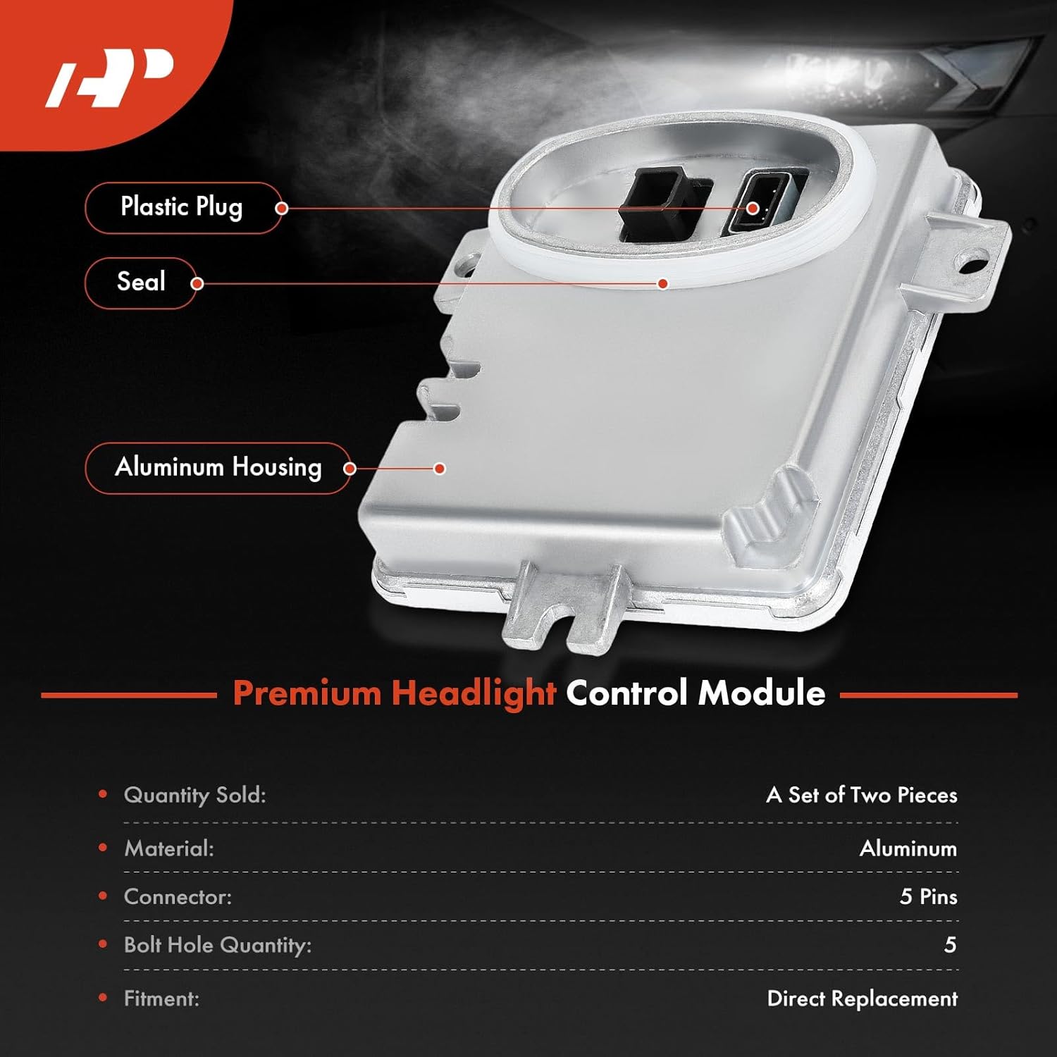 A-Premium Headlight Control Module Compatible with BMW 325i 2004-2006, 335i 2007-2008, 328xi 2007-2008, 335xi 2007-2008, 323i 2006-2008, 325xi 2004-2006, 328i, 330i, 330xi & Volvo XC70, S80, V70