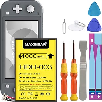 MAXBEAR HDH-003 Battery, Upgraded 4000mAh 3.85V Replacement Battery for Switch Lite Game Player HDH-003, Lite HDH-001 with Repair Tool Kit