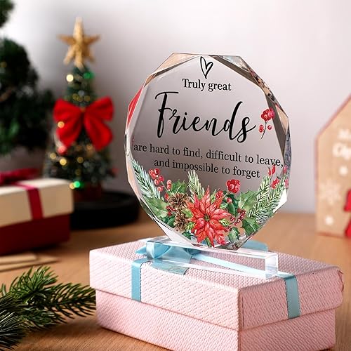 Vista 30 de Spiareal Regalos de amigos para mujeres, placa de amistad para mejor amiga, Acción de Gracias, Navidad, mejor hermana de flores, regalo