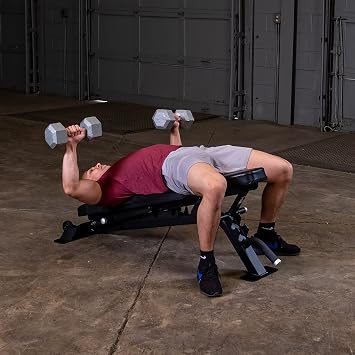 Body-Solid Pro Clubline (SFID325B) Adjustable Bench for Power Racks and Dumbbell Curls, Home and Commercial Gym