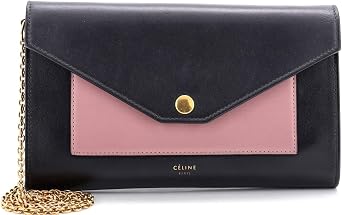 Pre-Loved Pocket Envelope Shoulder Bag Leather Small, Black