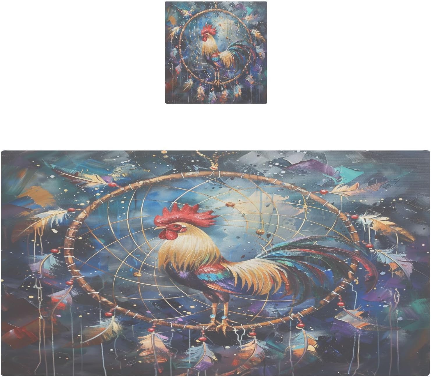 Hand Towels Premium Soft and Highly Absorbent Dreamcatcher with Rooster 2 Pcs Towels for Bathroom Set 100% Cotton Decorative Face Towels