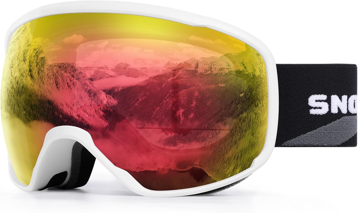 SNOWER Ski Goggles, Spherical OTG Anti-Fog Snow Goggles, HD Snowboard Goggles with UV400 Protection for Men, Women, and Youth