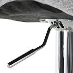 HOMCOM Bar Stools Set of 2, Swivel Counter Height Bar Stools, Height Adjustable Bar Chairs with Linen Upholstery and Footrest for Kitchen, Home Pub, Grey