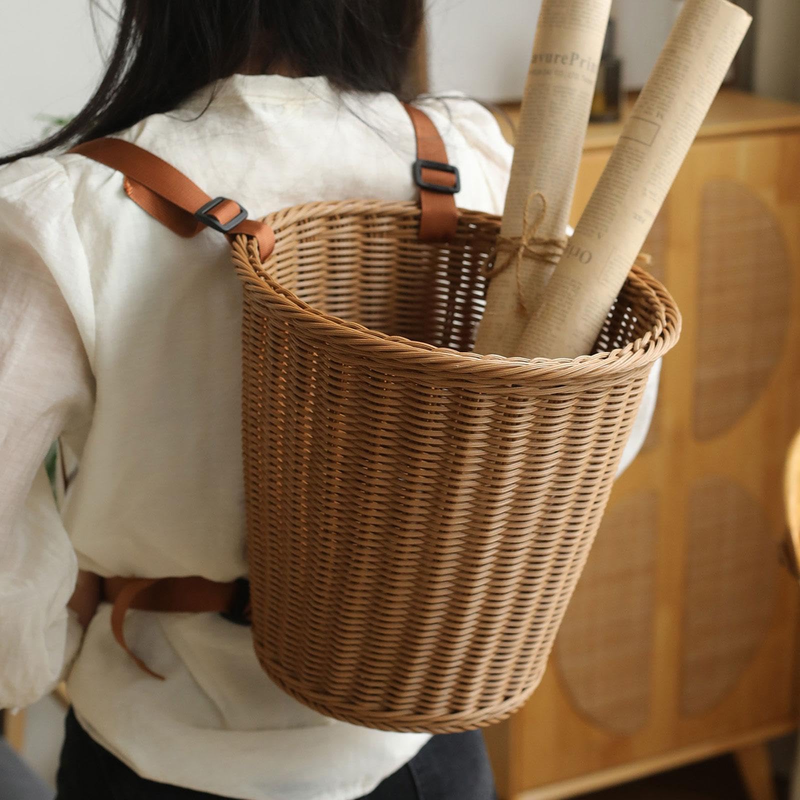 Cesta de Recolección Elegante, Hecha a Mano, Robusta Y Multiusos para Fruta, Camping Y Jardín.