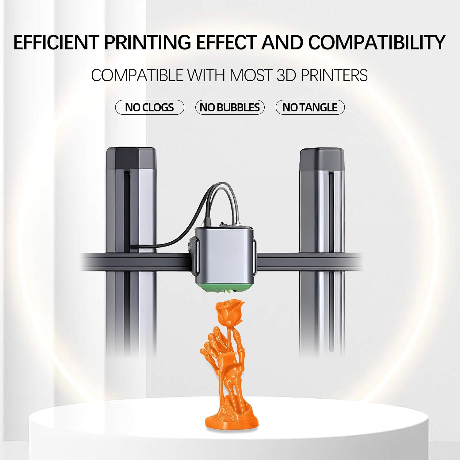 Silk PLA Filament 1.75mm+/-0.02mm,1kg (2.2lbs)/Spool, SilkOrange