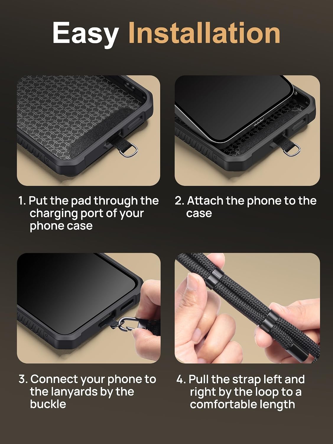 Vihibii for Samsung Galaxy S25 Plus with Case Crossbody Lanyard Strap, Build-in Card Holder (4 Cards), [RFID Blocking] & Slide Camera Cover & Military Grade Drop Protection Wallet Phone Case, Black