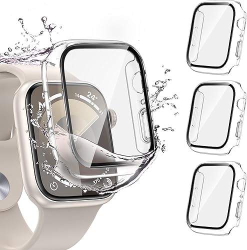 Goton - Funda impermeable para Apple Watch Protector de pantalla de 1.732 pulgadas, compatible con Apple Watch Series 6 5 4 SE SE2 fundas de 1.732