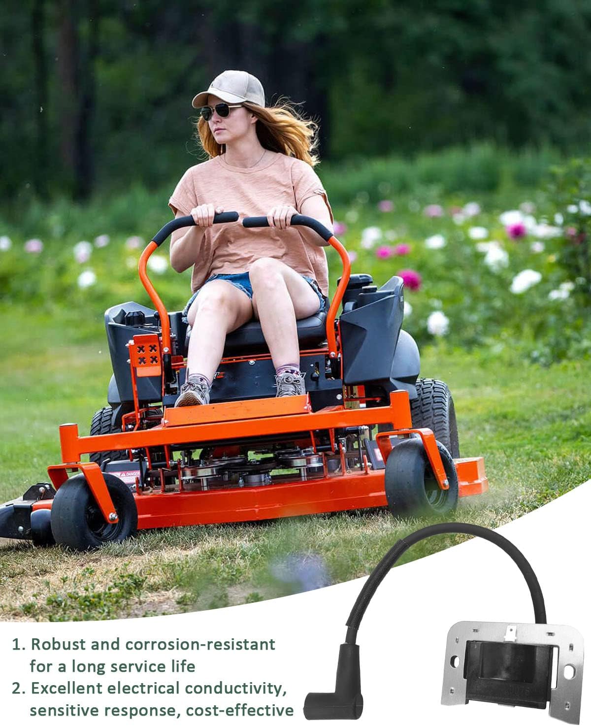 2Pcs 32-584-09-S Ignition Coil Fits for Kohler KT740 KT745 ZT740, Replace 32-584-25-S 32-584-24-S