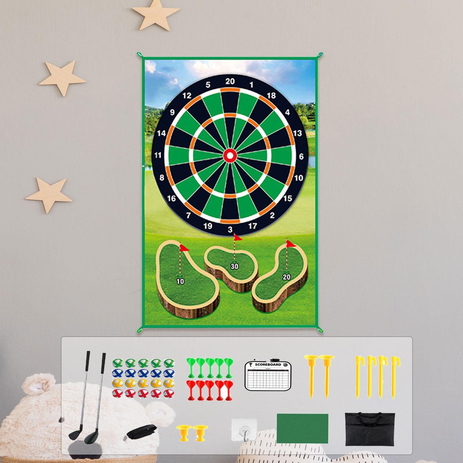 Golfspielmatten Set für Erwachsene Und Kinder, Tragbares Golfzubehör Und Bälle, Golfschwungtrainer, für Zuhause Und Büro, Stil D