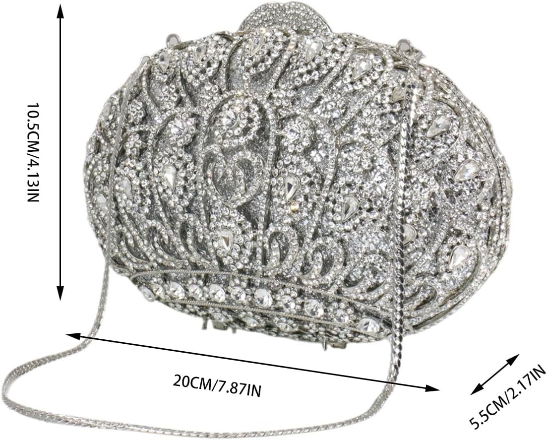 Women Sparkling Crown Diamond Clutch Purses Elegant Rhinestone Purse Evening Handbag for Wedding Prom Party - Image 4