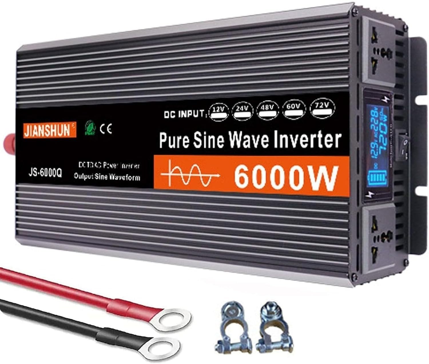 Inverter A Onda Sinusoidale Pura Da 3000W 4000W 5000W 6000W Per Auto Da CC 12V 24V 48V 60V 72 V A CA 110V 120V/220V - 240V, Adatto Per Abitazioni, Auto E Camper(6000W,60V to 220V)