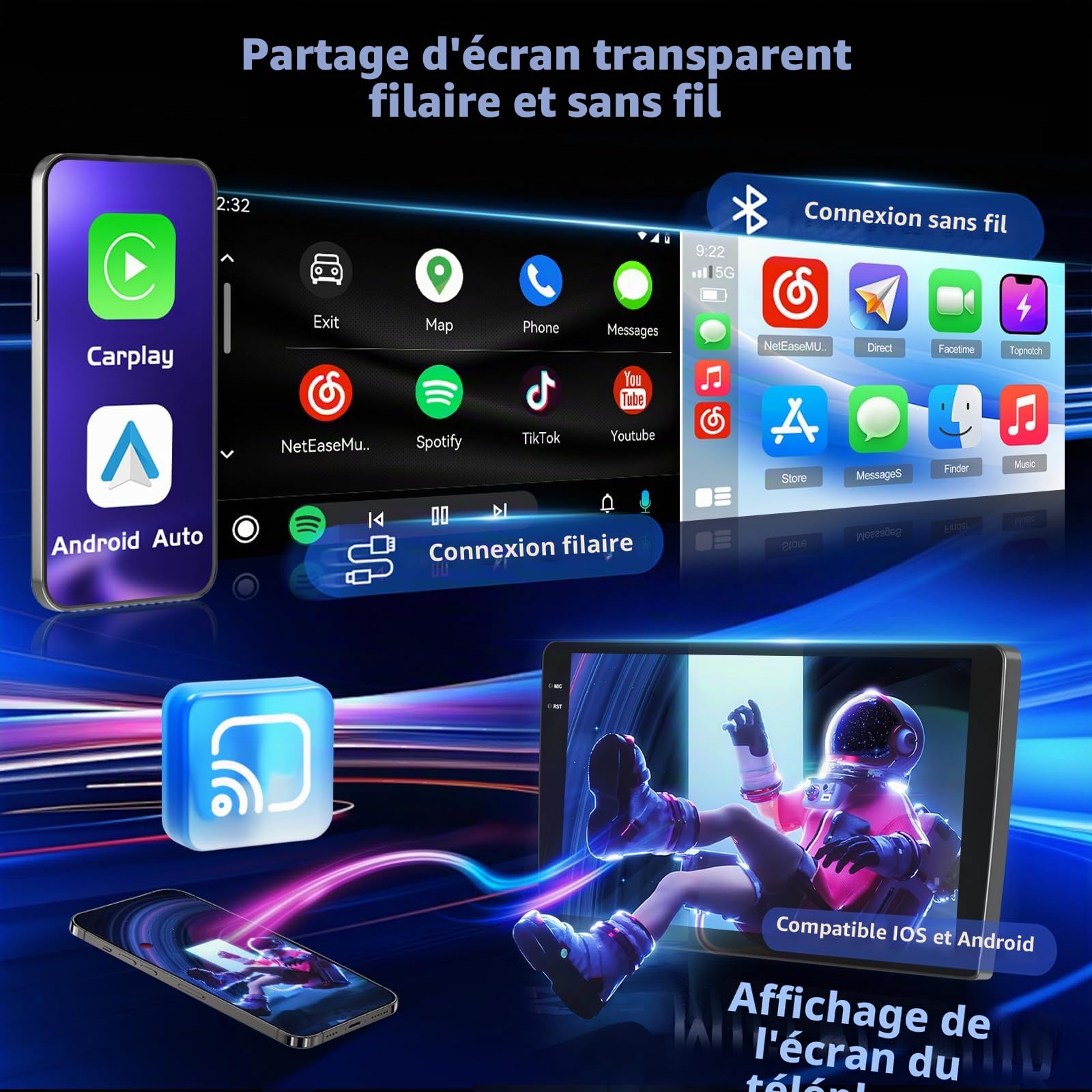 4+128G 9" Autoradio Android pour BMW 1 Series E81 E82 E87 E88 2008-2012 | Incell Écran Tactile Wireless Carplay Autoradio 2 DIN GPS Navi Bluetooth 5.0 WiFi FM/RDS Caméra de Recul EQ 4+128G