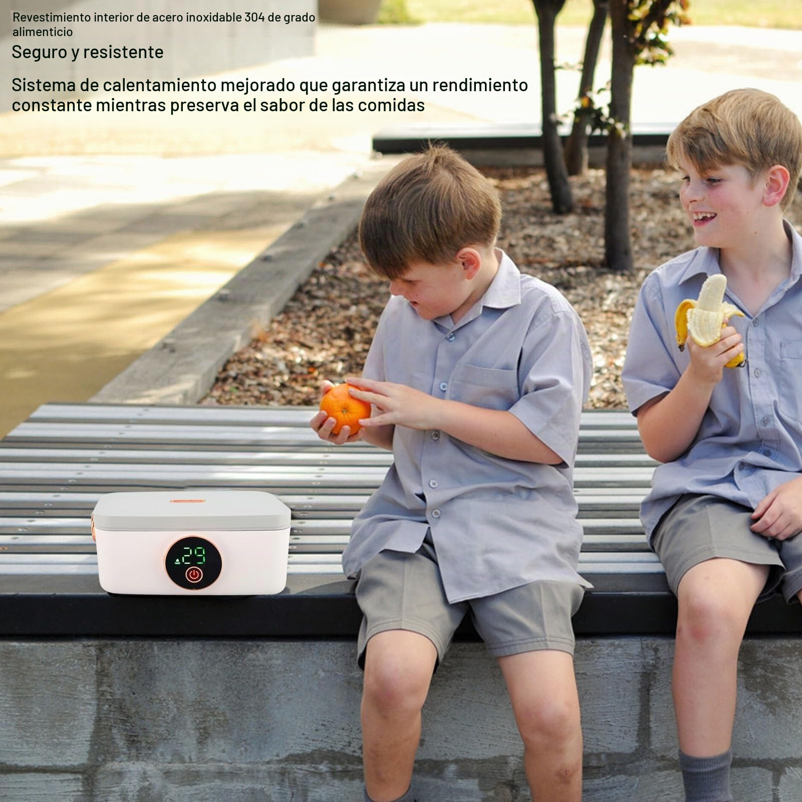 Yunir Fiambreras Eléctrica Calentador de Alimentos, 60W 1L de Capacidad, Fiambreras Portátil con Calefacción con Contenedor de Acero Inoxidable 304 para Camión, Oficina, Escuela