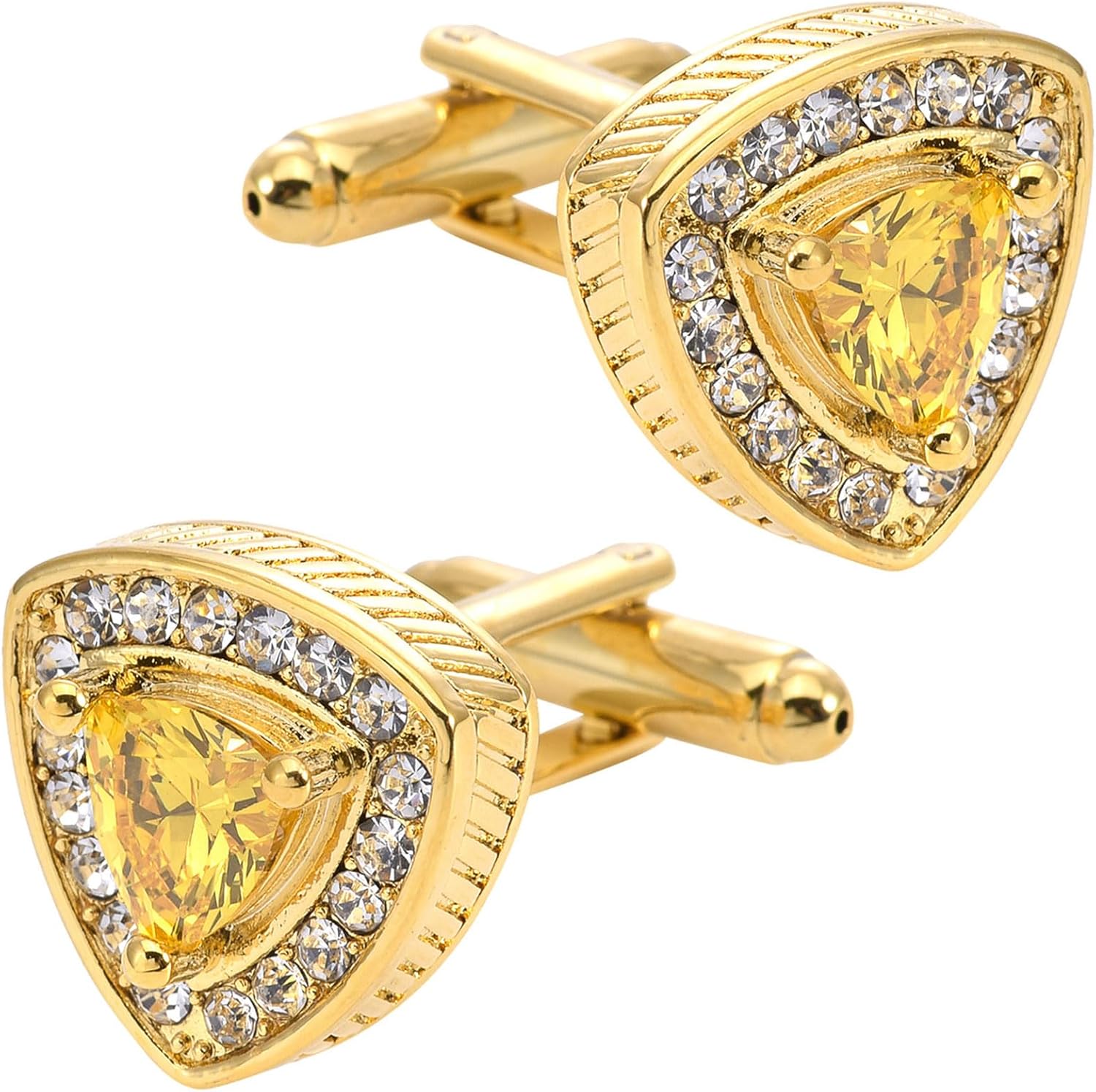 Zarcillos de zircon de triángulo para hombre y mujer, elegantes, regalo para bodas