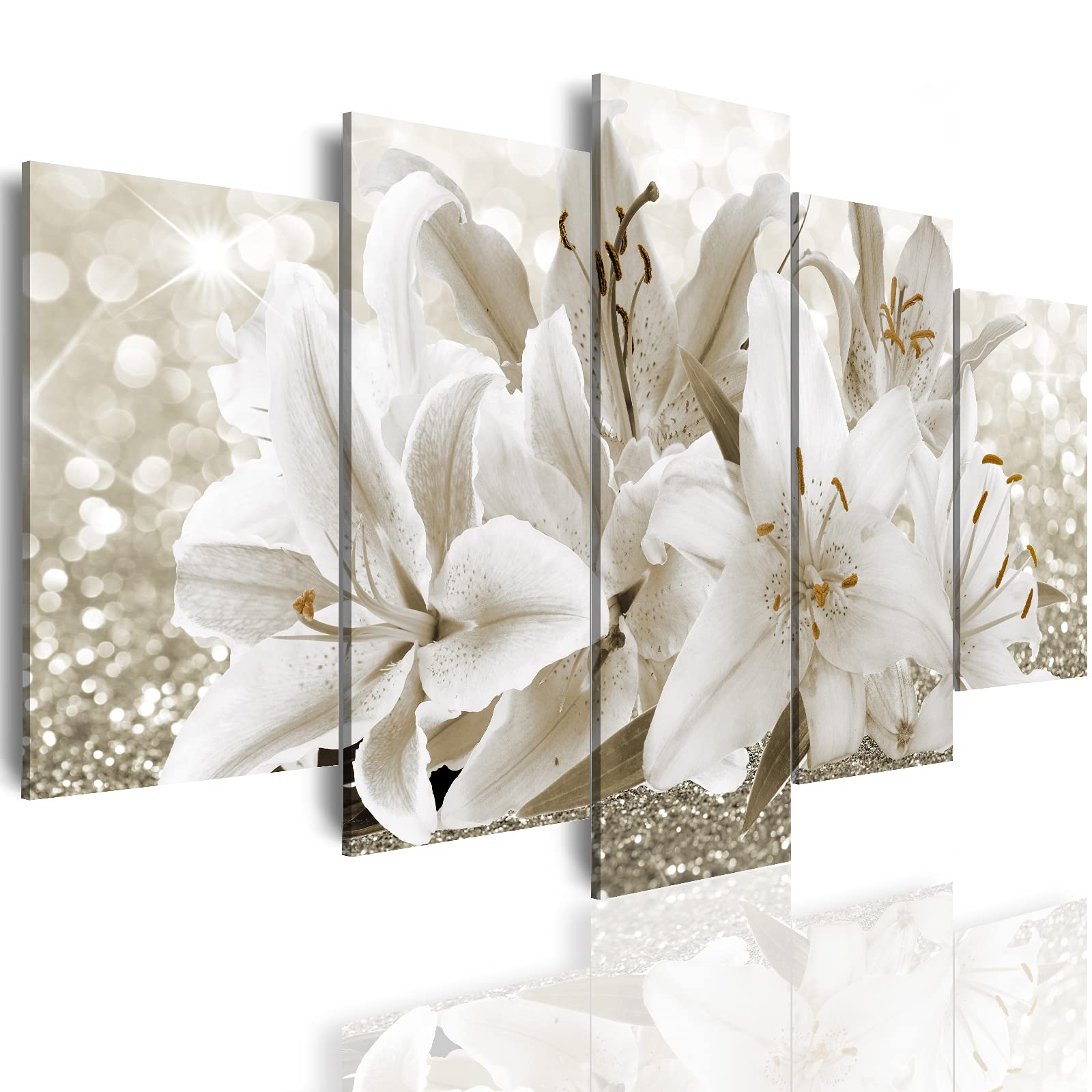 LUDUHU Arts Modern Flower Theme Wall Art - Abstract Orchid Canvas Wall Decor Flower Abstract Painting Still Life Canvas Wall Art for Home Decor (I,