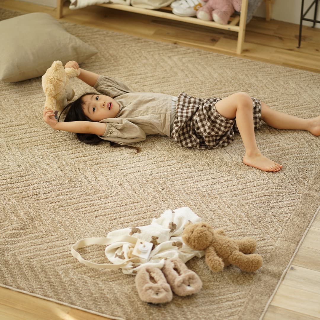 ヘリンボーン ベージュ 大型ラグ 185×240cm ヘリンボーンラグ 185×240cm ラグ ヘリンボーン柄ラグ おしゃれ FRUTO