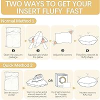 Vista 3 de OKBA - Juego de rellenos para almohadas de 2 unidades, con funda 100% algodón, para cama y sofá - Almohadas decorativas para hotel en interiores