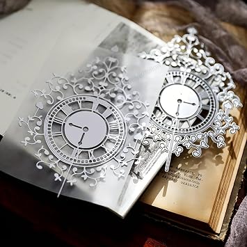 Lapoo Geometric Die Cuts for Card Making - Durable, Metal Cutting Die for DIY Scrapbook Photo Album Decorative Paper Card, Card Making Supplies Large Lace Clock Frame 6.2 x 4.3 in