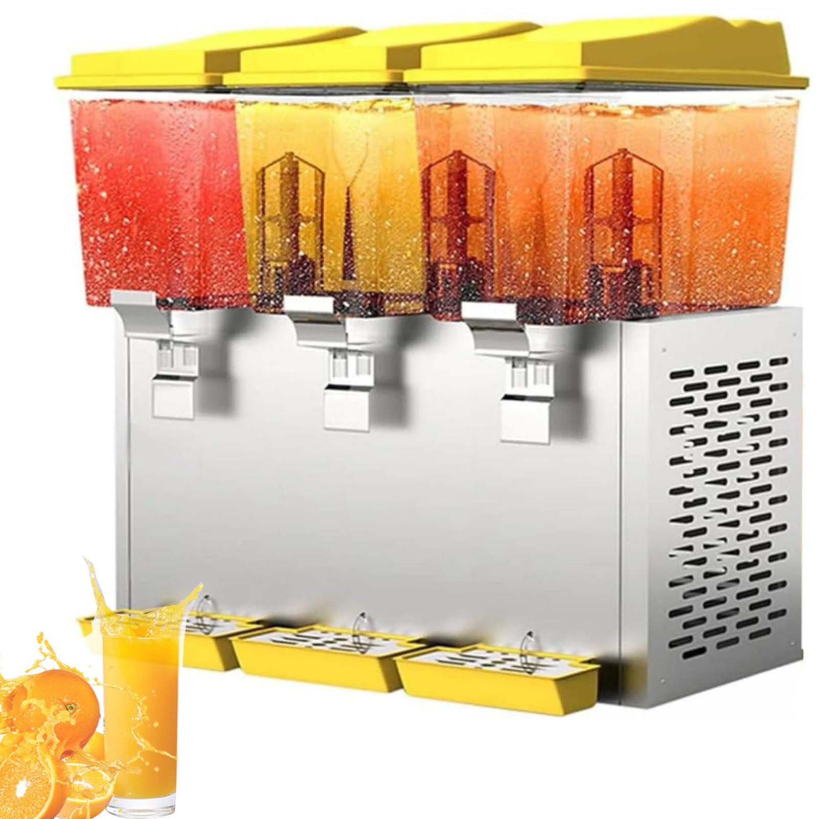 Dispensador comercial de bebidas, dispensador de bebidas transparente de acero inoxidable para zumos y bebidas, ideal para desayuno, bufé, bares y hoteles