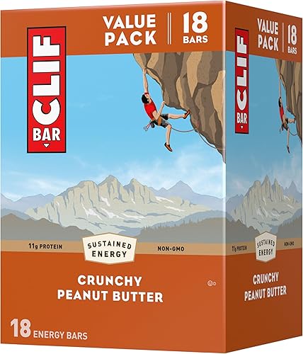 Clif Bar - Barras energéticas, 160679, Mantequilla crujiente de cacahuete, 1