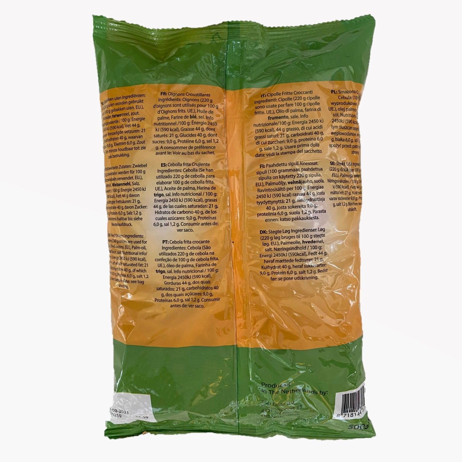 Lot de 5 Oignons Frits Croustillants 500g – Crispy Onions pour burgers, salades, tacos et cuisine asiatique – Format économique