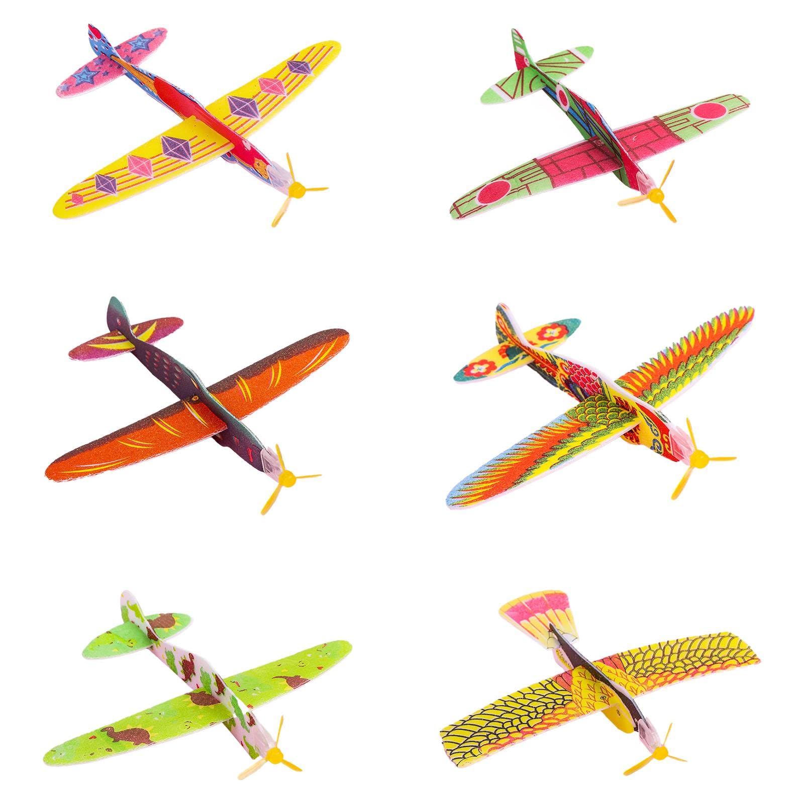 Henyall 12Pcs Foam Gliders Plane for Kids,Classic Kids Plane Toys-Easy Assembly,Party Bag Fillers,Toys Game Prizes for Childrens,Outdoor Flying Tys for Boys & GirlsSix Styles
