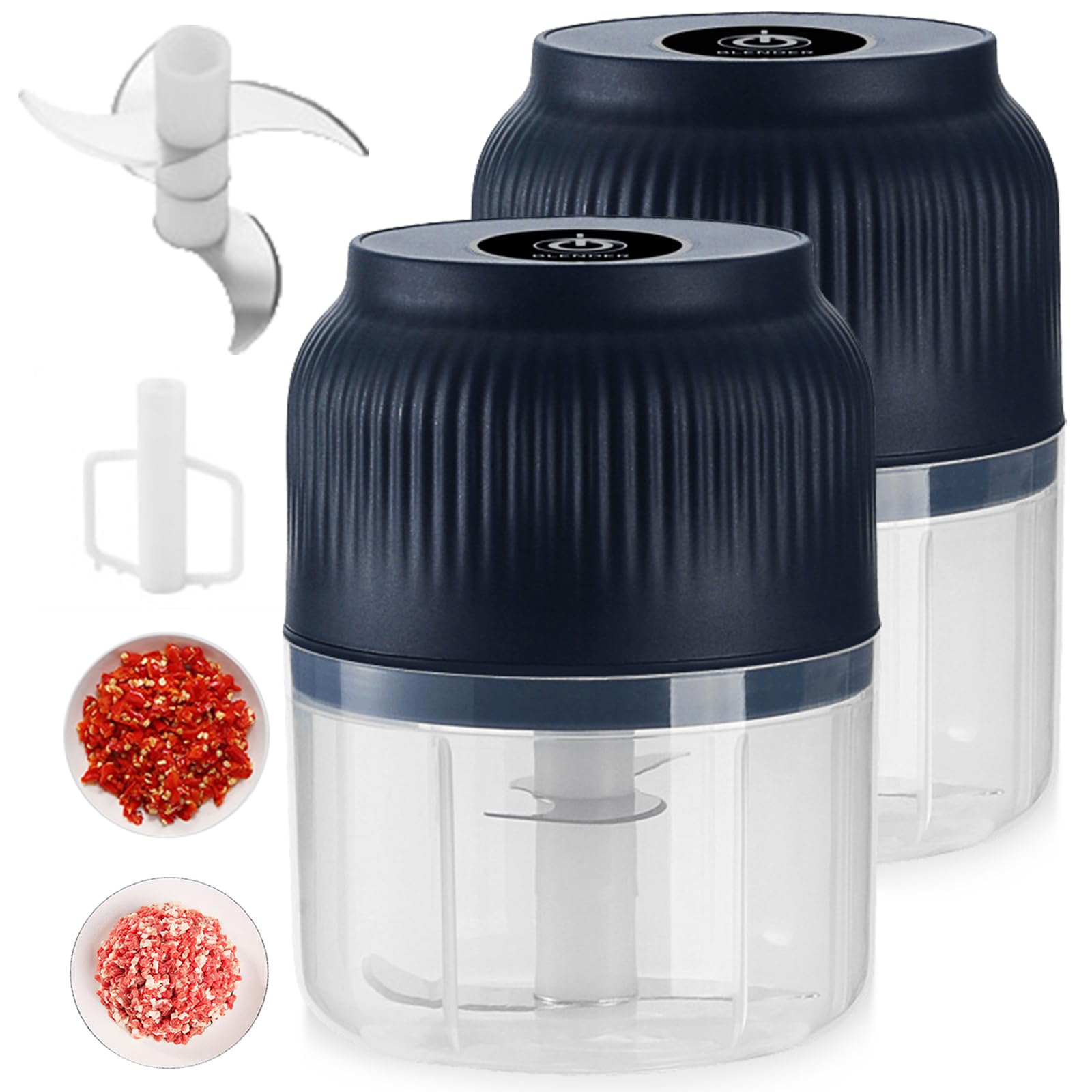 Elektrische uiensnijder, 400 ml, uienhakmolen, multifunctionele hakmolen, groentesnijder, 6 messen, type C-oplaadkabel, uienhakker, keuken voor vlees, uien, knoflook, groenten, noten Elektrische uiensnijder, 400 ml, uienhakmolen, multifunctionele hakmolen, groentesnijder, 6 messen, type C-oplaadkabel, uienhakker, keuken voor vlees, uien, knoflook, groenten, noten