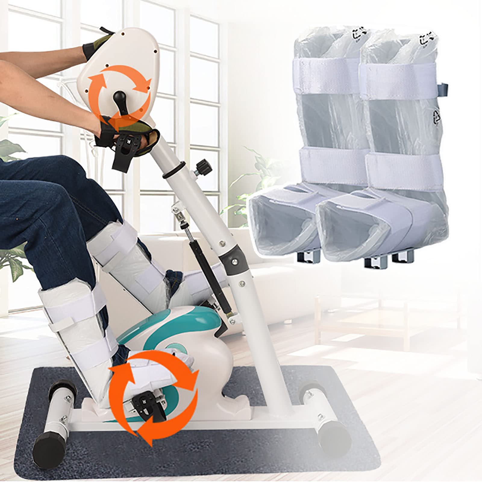 Soporte de soporte para piernas y tobillos para máquina de rehabilitación, soporte multifuncional para piernas/bicicleta de ejercicio especial para miembros inferiores fijos con cierre de velcro, pa