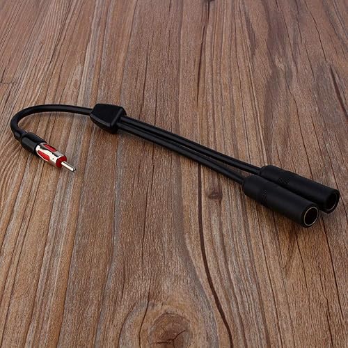 Miniatura 3 de Adaptador divisor de antena AM FM para coche, divisor de antena de radio para automóvil, cable estéreo 1 macho a 2 hembra conector adaptador Y para